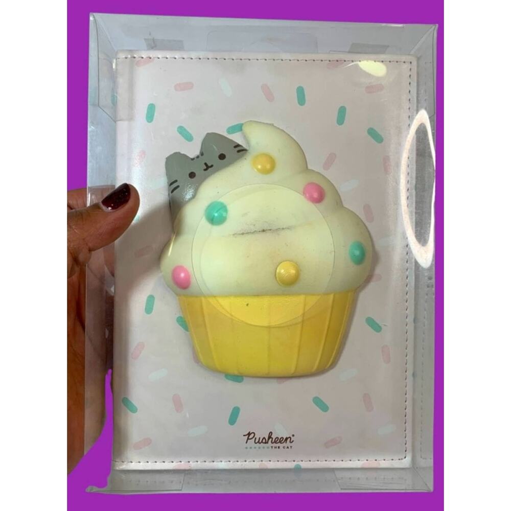 Y2K Pusheen the Cat Puffy Journal Cupcakes Squishy Sprinkles *Damage*